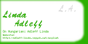linda adleff business card
